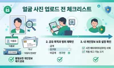얼굴 사진 업로드 전 확인해야 할 개인정보 주의사항