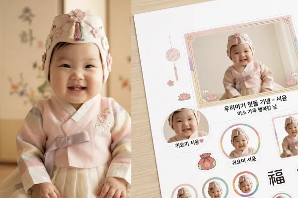 엄마표 우리 아기 얼굴 스티커 만들기 (무료 AI 누끼따기 활용)